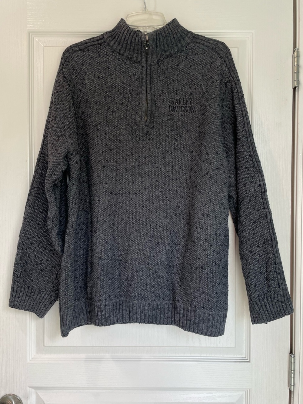 Harley-Davidson Men's Gray Half-Zip Knit Sweater Size XXL